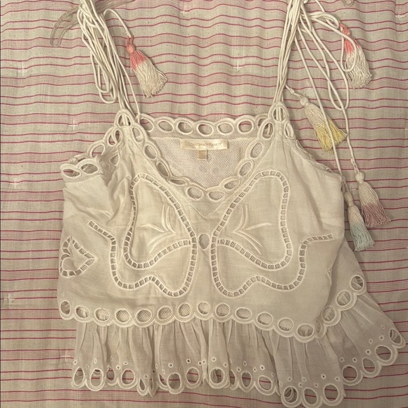 LoveShackFancy Tops - Elegant White Lace Women Top